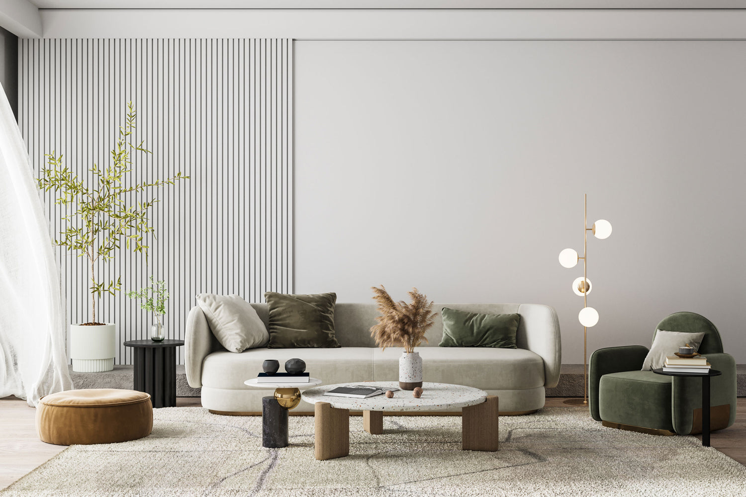 Acoustic Veneer Wall Panel in White with White Backing 2400MM x 600MM with 35MM Slat